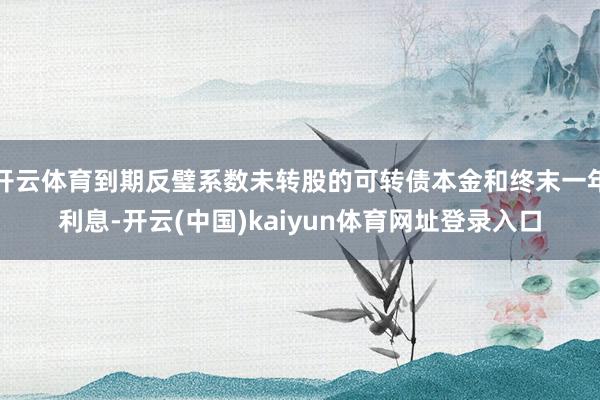 开云体育到期反璧系数未转股的可转债本金和终末一年利息-开云(中国)kaiyun体育网址登录入口