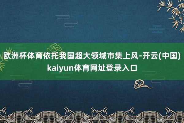 欧洲杯体育依托我国超大领域市集上风-开云(中国)kaiyun体育网址登录入口