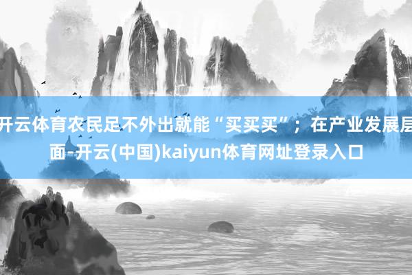 开云体育农民足不外出就能“买买买”；在产业发展层面-开云(中国)kaiyun体育网址登录入口
