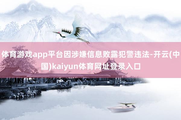 体育游戏app平台因涉嫌信息败露犯警违法-开云(中国)kaiyun体育网址登录入口